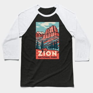 A Vintage Travel Art of the Zion National Park - Utah - US Baseball T-Shirt